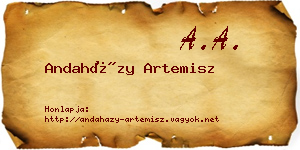 Andaházy Artemisz névjegykártya